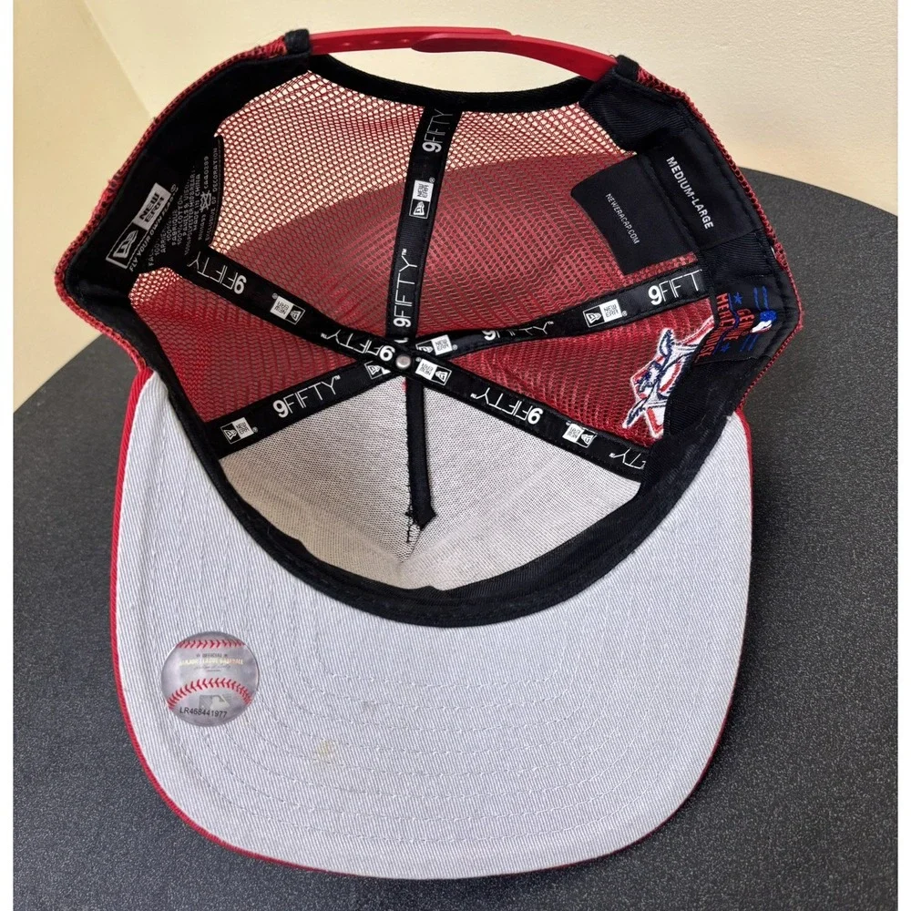 New Era 59Fifty Cincinnati Reds MLB‎ fitted red spell out logo snapback hat red